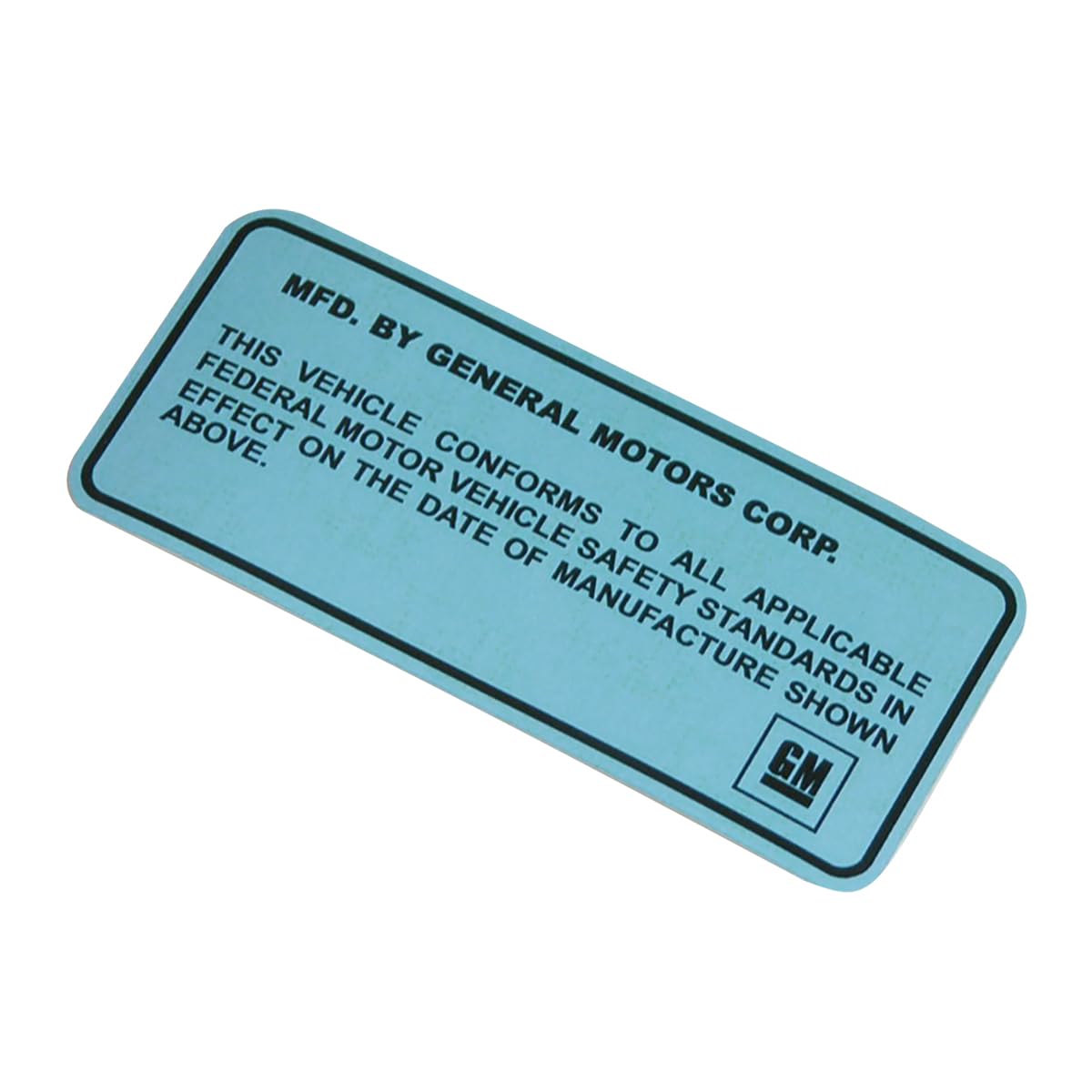 Inline Tube Compatible with 1970-76 GM Blue, Driver Door Decal with Clear Cover 2pc.