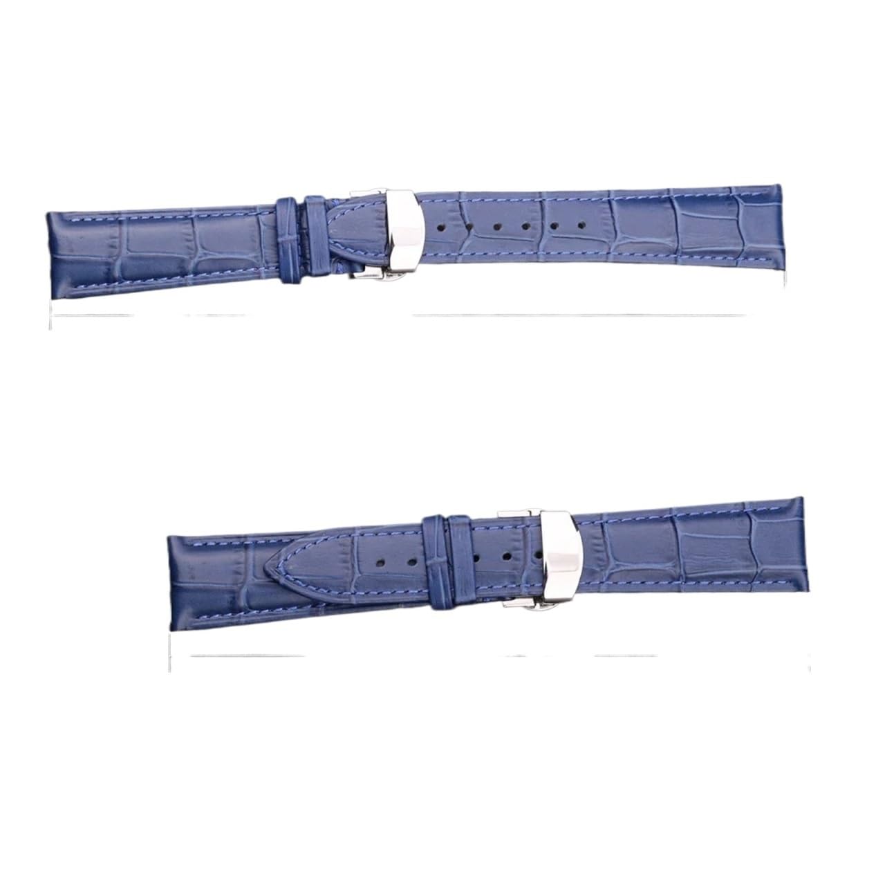 yingyingjia Bracelets de montre en cuir véritable 18 19 20 21 22 24 mm, bracelet de montre avec fermoir papillon en acier