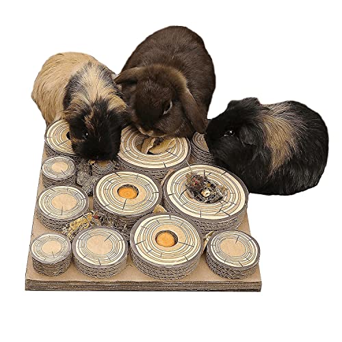Rosewood Maze-a-Log Treat Challenge Toy for Small Animals – Cardboard Puzzle Feeder and Boredom Breaker, Hide Treats and Food, Safe-to-Chew, Enrichment Toy for Rabbits, Guinea Pigs, Hamsters, Rats
