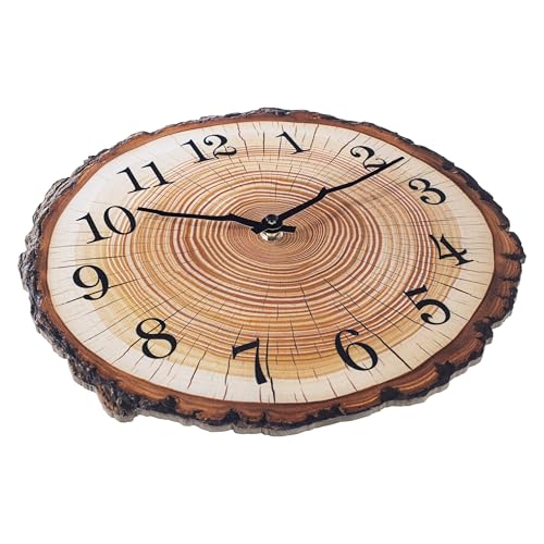 Reloj de pared de madera rústica 12 pulgadas silencioso miniatura 6
