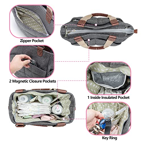 Damero Diaper Bag Tote, Travel Diaper Tote With Changing Pad And Shoulder Strap For Mom And Dad #TOP1
