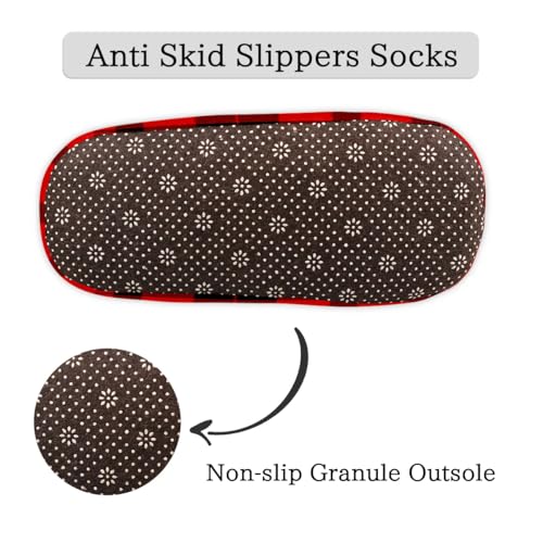Red Buffalo Check Plaid House Slippers for Women Men, Buffalo Plaid Fuzzy Soft Cozy Non Slip Slipper Socks4