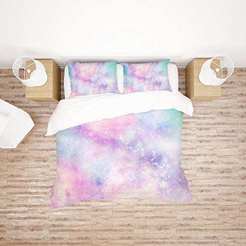 Housse de couette Galaxy Queen Size avec 2 taies d'oreiller en polyester