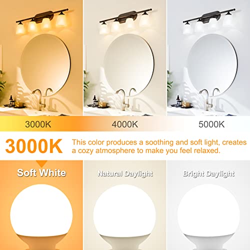 Image of 8 Pack G25 LED Bathroom Light Bulbs 3000K Soft White E26 Base 60W | 500LM, 5W, CRI 85+, Non-dimmable Standard Base LED Globe Light bulbs for Bathroom Vanity Mirror