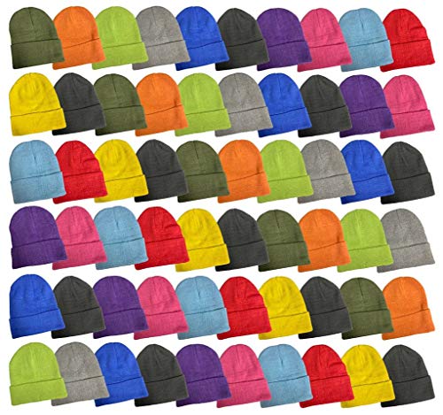120 Pack of Yacht & Smith Wholesale Beanies Or Gloves, Bulk Thermal Winter Hat Or Glove (120 Pack Bright Colors)