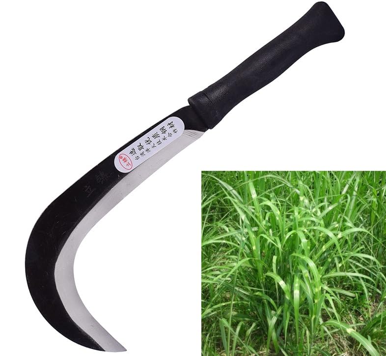 LI JIN Japanischer Unkraut Sichel Halbmondförmige Sichel mit Kunststoffgriff No.2319