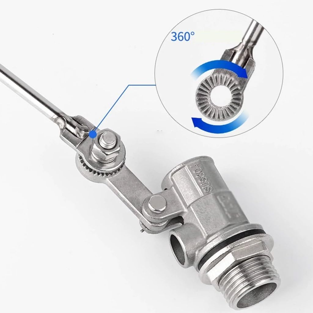 Valvola a sfera galleggiante regolabile in acciaio inossidabile 304 for il controllo del livello 'acqua, 1 pcs(1/2inch)