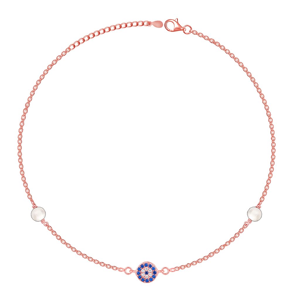 GIVA 925 Silver Rose Gold Evil Eye Pearl Anklet,Single | Gifts for Women and Girls | With Certificate of Authenticity and 925 Stamp | 6 Months Warranty* (B0CZ9MNJNF) Amazon Price History, Amazon Price Tracker