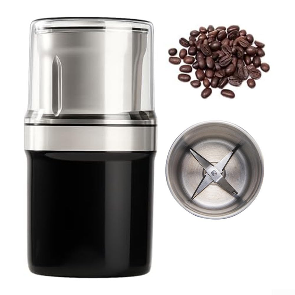 Macinino Elettrico per caffè Acciaio Capacità Grande Macinino(European Standard) | Acciaio riutilizzabile, motore , per caffè macinato , spezie intere, design compatto