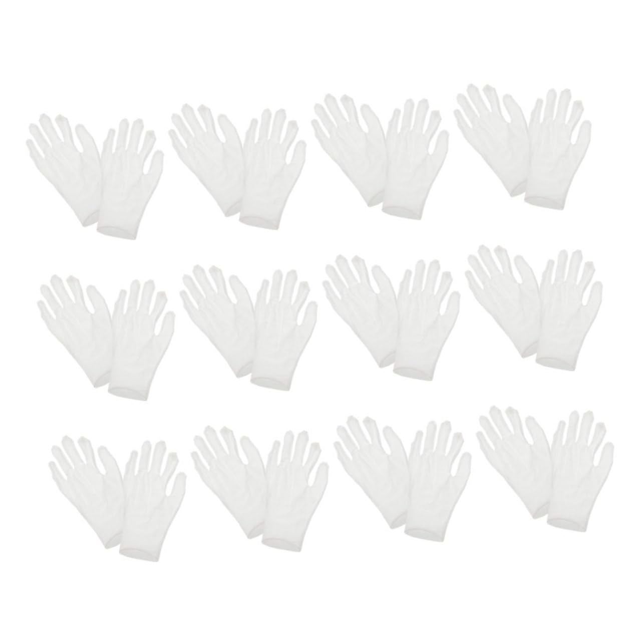 LIFKOME 12Pairs Cotton Gloves for Moisturizing Hands Soft White Cotton Working Gloves Adult Overnight Use for Dry Skin Comfortable Breathable