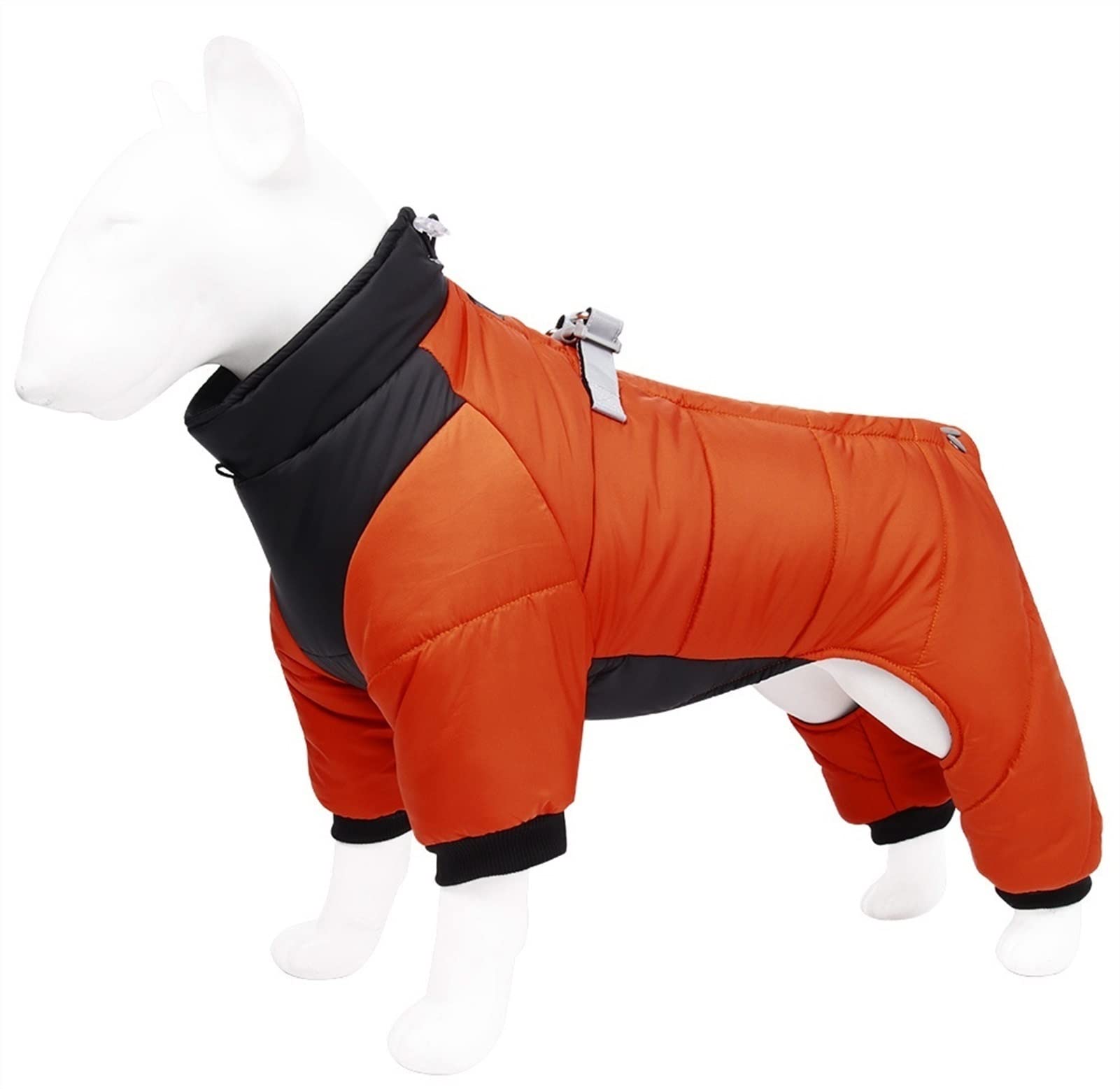 DHGTEP Warm Fleece Dog Coat with Legs and Harness Winter Thick Dog Jacket Waterproof Pet Clothing for Small Medium Large Dogs (Color : Orange, Size : XXL)