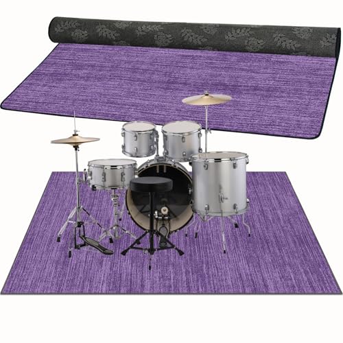 ZAJENKUB 120 x 100 cm Alfombra para Batería Tambor, Alfombra Acusticas, Alfombrilla de Tambor, Alfombrilla de Protección del Suelo, Alfombras de Batería Acústico para Kits de Batería Electrónica Caja