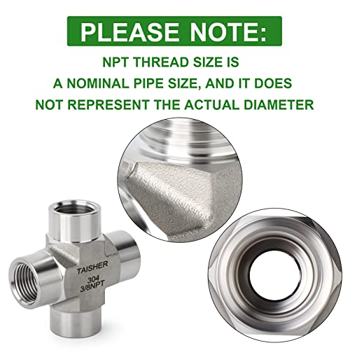 TAISHER 1PCS 304 Stainless Steel 2" Female Swing Check Valve,Backflow