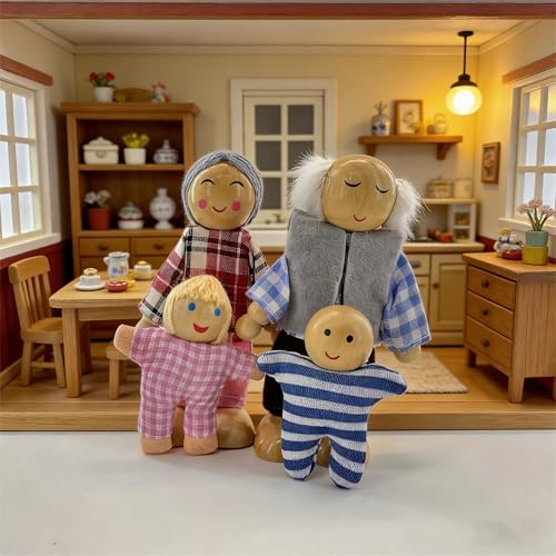 Set de casa de muñecas de madera OKOK - 8 piezas miniatura 3