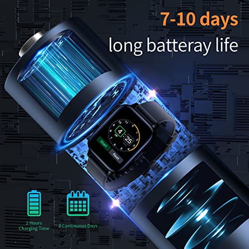 Smart Watch With Text And Call For Women Men, 1.7 "Full Touchscreen Smartwatch With Heart Rate Monitor, Blood Pressure Tracking, Ip68 Waterproof Fitness Tracker Compatible With Iphone & Android Phones #TOP6