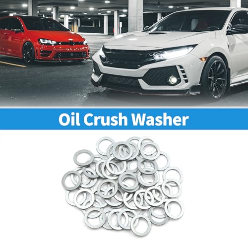Image of X AUTOHAUX 50pcs Engine Oil Crush Washers Drain Plug Gaskets 16mm ID. 22mm OD. for Car (Pack of 4)