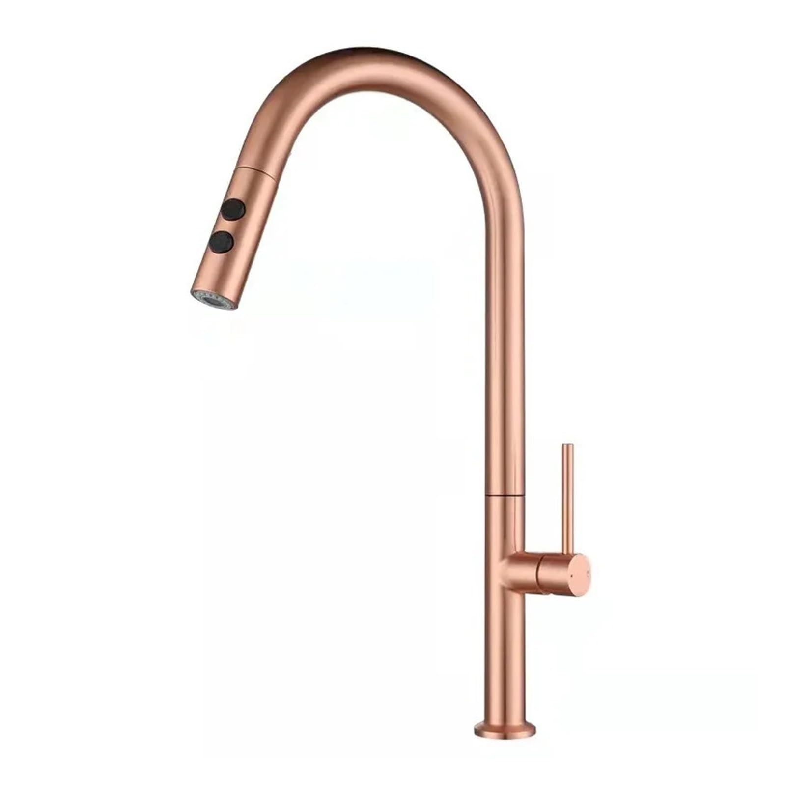 Mitigeur d'évier extractible brossé or rose et noir pivotant 360°