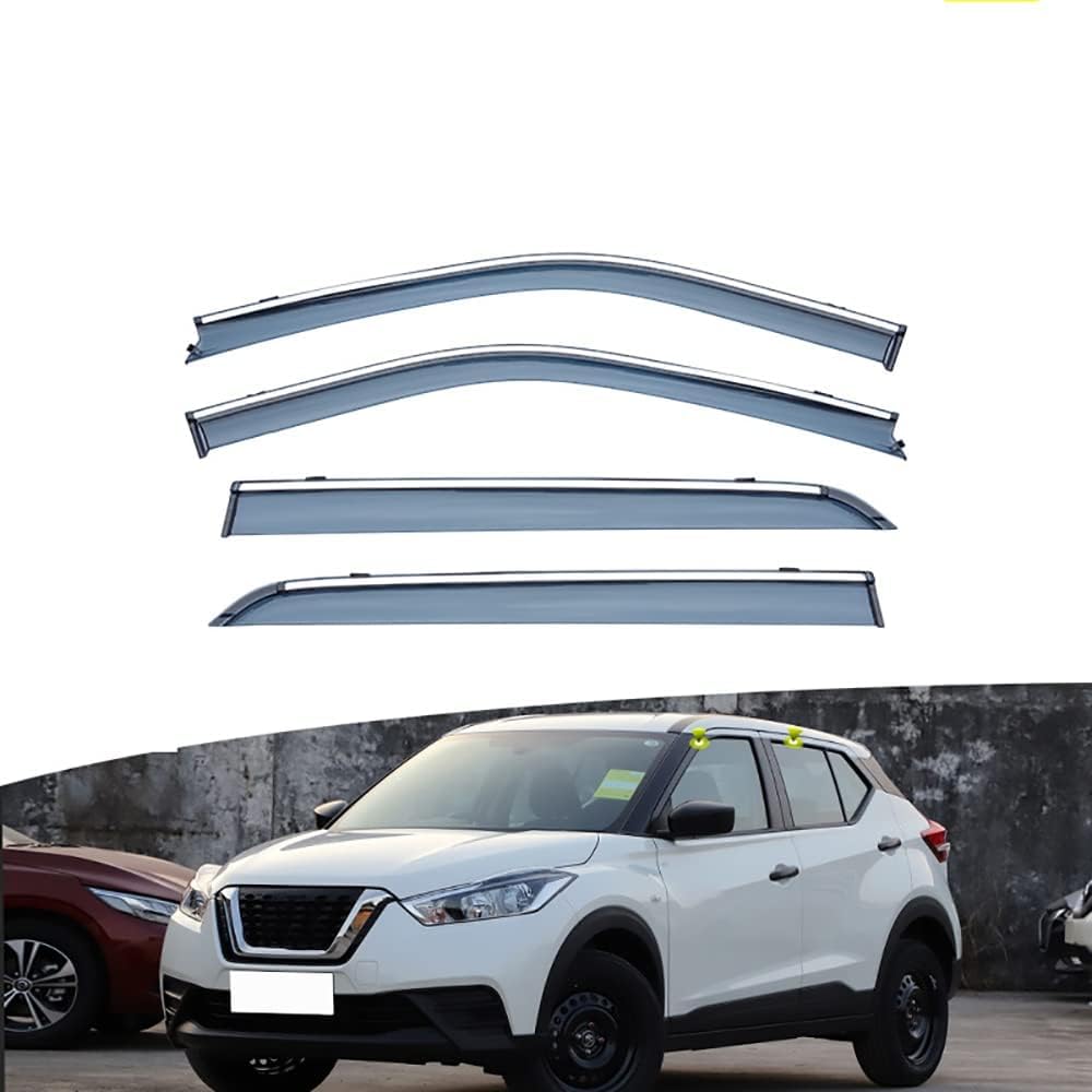 PANXUC Car Wind Deflectors for Nissan Kicks 2017, Side Window Wind Rain Deflector Window Visor Sun Rain Guard Smoke Guards
