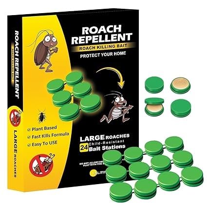 24 pcs Natural Cockroaches Killer for Kitchens Bathrooms Cabinets cockroachs Killer Gel Roach Repellent for Cockroaches for Indoor Cockroach Control Insect Control