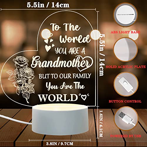 Gifts For Grandma From Grandson Granddaughter Grandkid, Engraved Usb Power Night Light Grandmom Birthday Gifts, Night Lamp For Mothers Day Anniversary Valentines Day Christmas From Daughter Son #TOP1