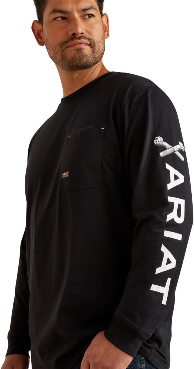 Ariat Mens Rebar Workman Bolt Skull T-Shirt - Image 5