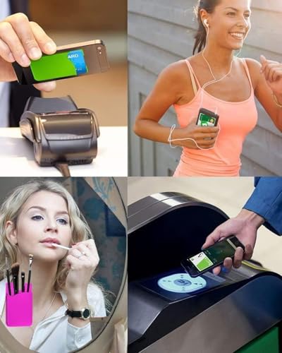 Image of 5Pc Silicone Card Holder for Phone Case, Stick On Wallet for iPhone