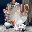 Party Propz Rose Gold, Pink and White Balloons For Decoration - Set of 87 Pcs Pink Balloons For Birthday Decoration | Baby Shower Decorations | Naming Ceremony Decoration Kit (Latex, Foil) gallery image