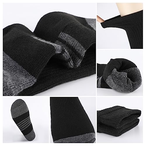 COOVAN Mens Athletic Crew Socks 6 Pairs Moisture Wicking Cushioned Comfortable Cotton 6 Pack Boot Sock4
