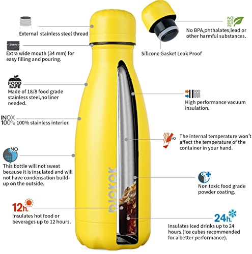 Image of BJPKPK 12 oz Small Insulated Water Bottle, Stainless Steel Leak Proof Flask