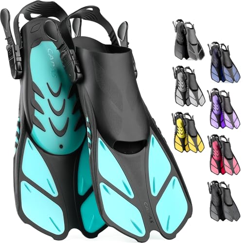 CAPAS Snorkel Fins, Swim Fins Travel Size Short Adjustable...