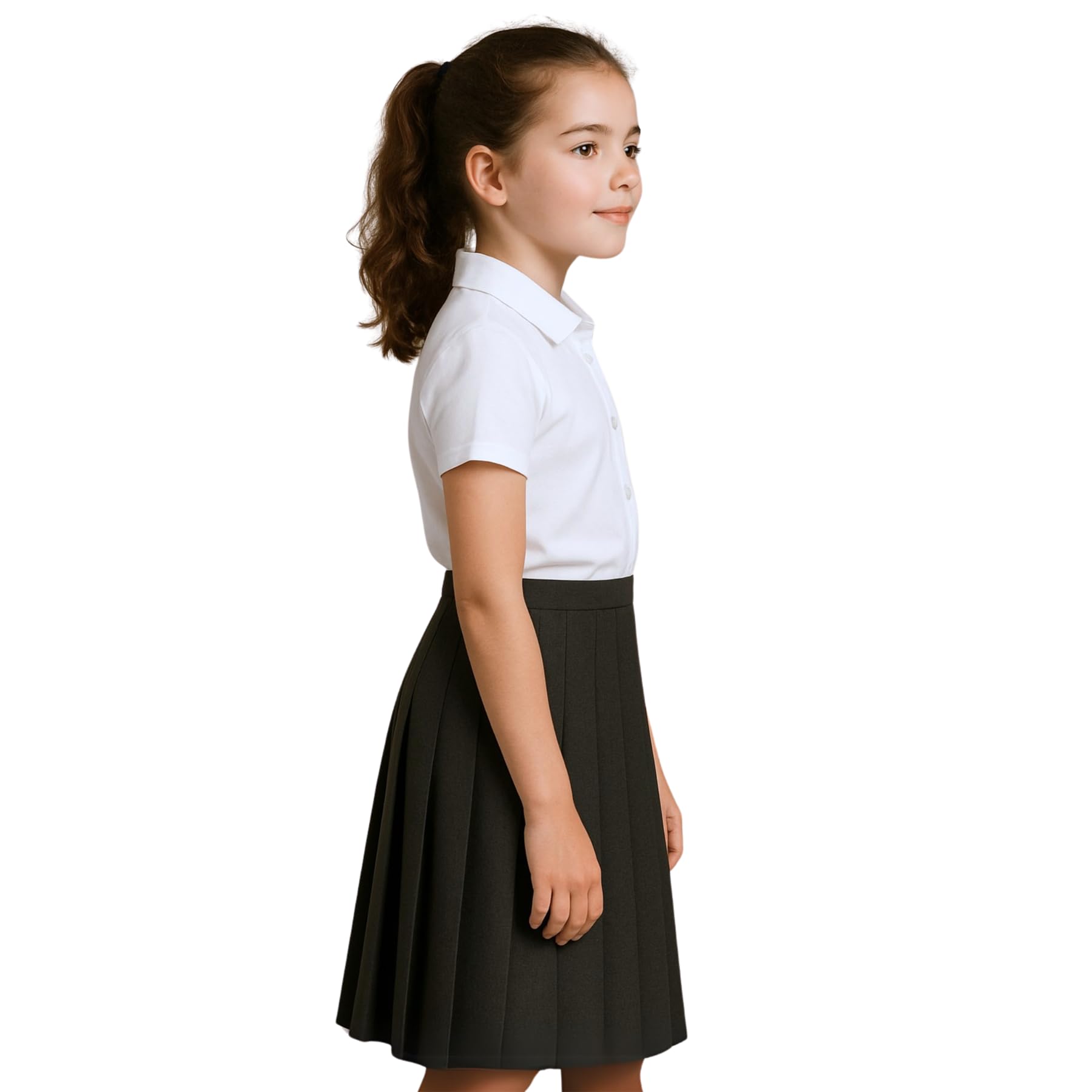Gonna scolastica per ragazze, confezione da 2, tinta unita, con bottoni sul retro, gonna a pieghe per uniforme scolastica, gonna a pieghe da donna, gonna lunga al ginocchio, gonna estiva