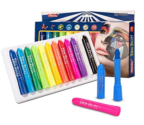EN-71 Certified 12 Cols Face Crayones, Kits de Pintura para la Cara, Pintura Corporal, Pintura Facial para niños, Pintura Lavable para la Cara, Maquillaje para niños, Pintura Corporal no tóxica Cover