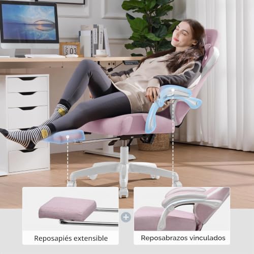 Miniatura 7 de Gtplayer Silla De Gaming, Silla De Oficina Con Cojín Con Muelles Ensacados, Reposapiés Y Reposapiés Articulados, Silla De Ordenador Ergonómica Con Respaldo Alto Con Soporte Lumbar Pw