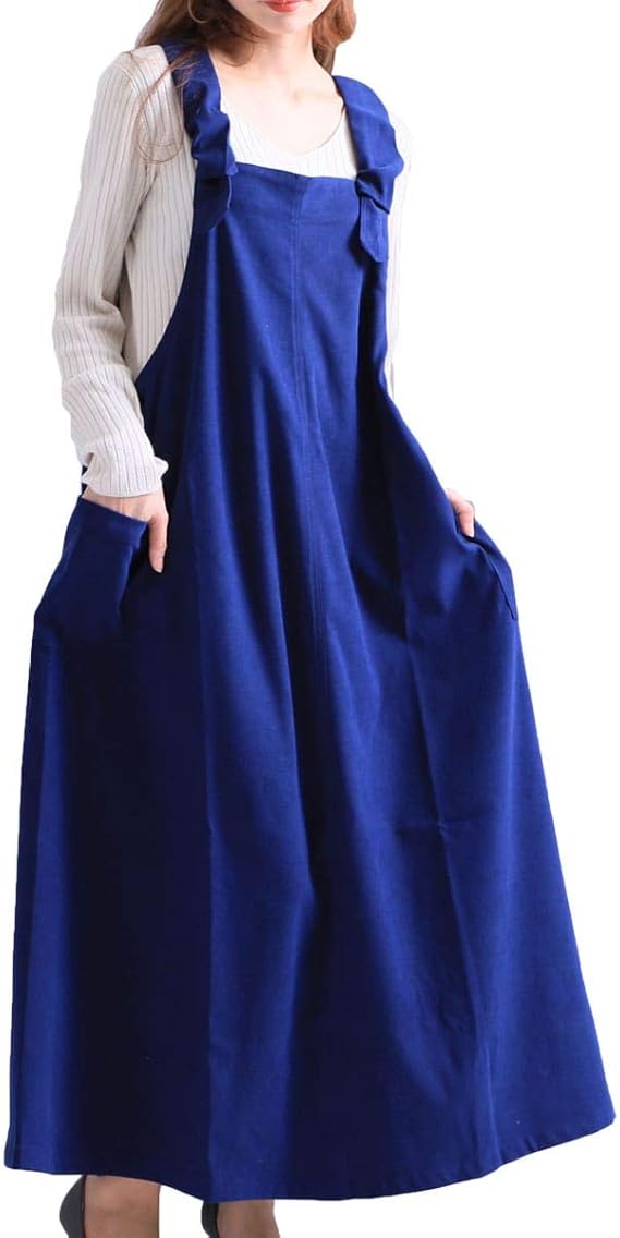 Amazon ゴールドジャパン 大きいサイズ レディース ピーチスキン サロペット スカート 無地 ロング マキシ スカート 通販