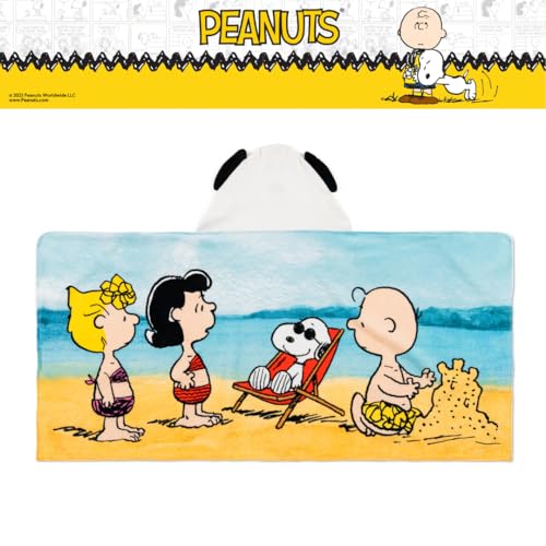 Image of Peanuts Snoopy Kids Super Soft Bath /Pool /Beach Soft Cotton Terry Hooded Towel Wrap, 24 in x 50 in, (Officially Licensed Product) by Franco