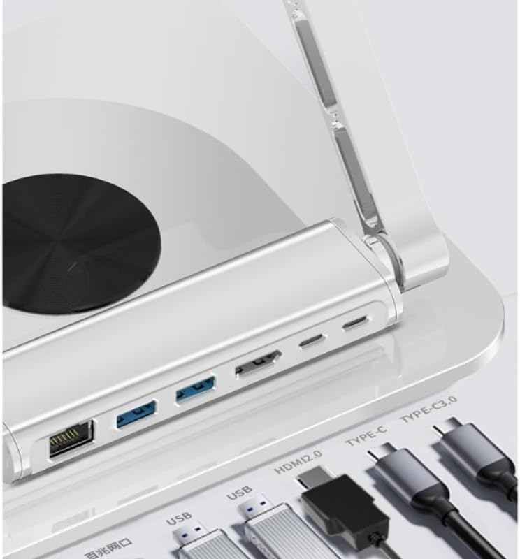 Silver Book Stand Aluminum Alloy Reading Rack 360° Rotation Holder