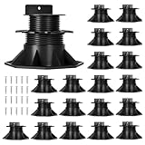 20Pack Adjustable Deck Support Pedestal, Plastic Deck Foundation Base Support, Floor Lift Deck Support Raising...