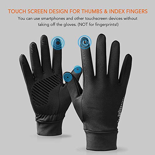 Luvas esportivas, Andoer Luvas Repllent de Água Esportiva com Tiras Refletivas Homens Mulheres Luvas