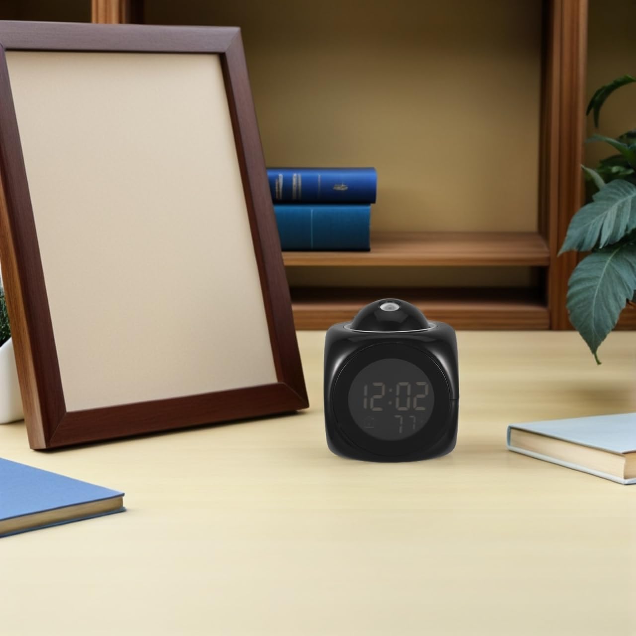 PRETYZOOM Projection Alarm Clock 3.14x3.14x3.93In – Voice Time & 180° Ceiling Projection for Dark Rooms, Snooze, Battery Operated, for Bedroom, Light Sleepers