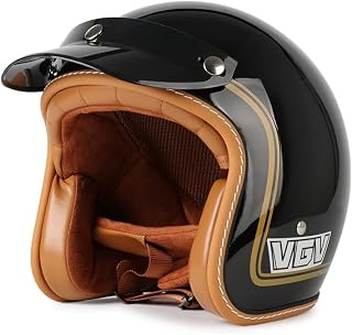 Open Face Motorcycle Helmet,Motorbike Half Helmet with Sun Visor and Adjustable Quick Release Buckle,DOT/ECE Approved Cruiser Moped Scooter Helmet for Youth Men Women