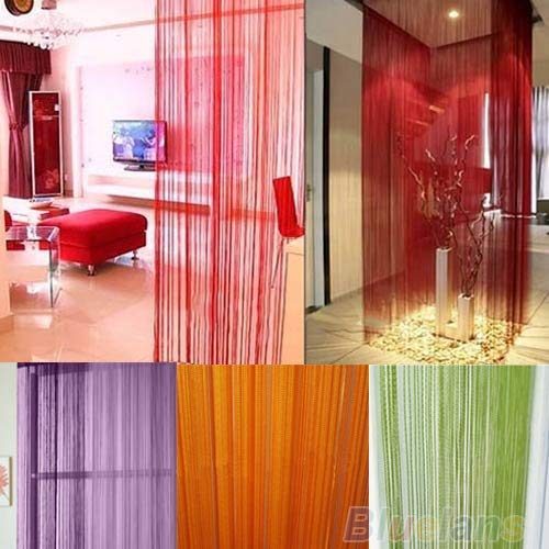 Curtains Solid Plain String Door Curtain Fly Screen Divider Room