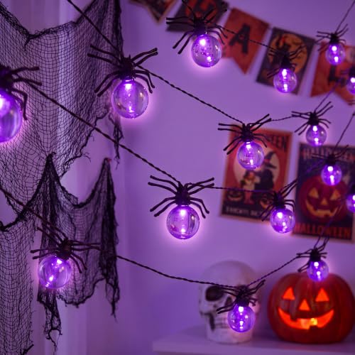 Patifaire Large Spider Halloween String Lights, Battery Powered with Timer - image 9