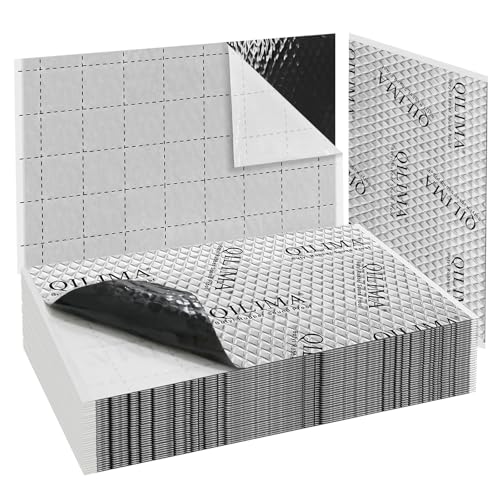 QILIMA Placas Insonorizantes 2mm, 33uds (25x40cm). Mat butilo caucho, aislamiento acústico térmico. Reduce ruidos, amortigua vibraciones.