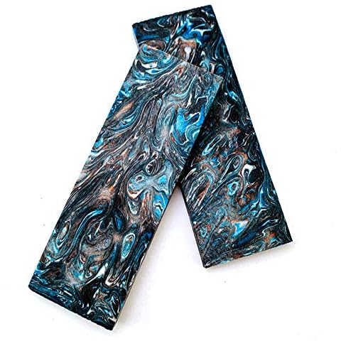 Aibote 1 Pair Knife Handle Scales Colorful Resin Handles Slabs Knives Custom DIY Material Tools for Blank Blades Jewelry Making (120X40X8MM,A) Cover