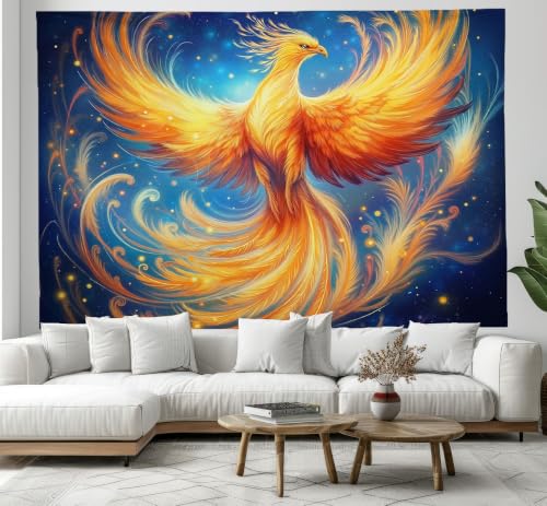 Tapiz de pared de tela grande estilo magico azul real para decoracion de sala de estar