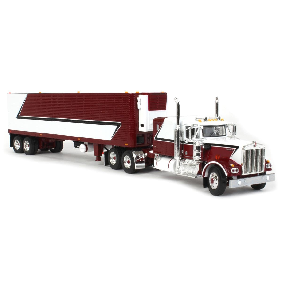 DCP 1/64 Legendary Red & White Kenworth W900A w/ 40ft Vintage Reefer Trailer 60-1687