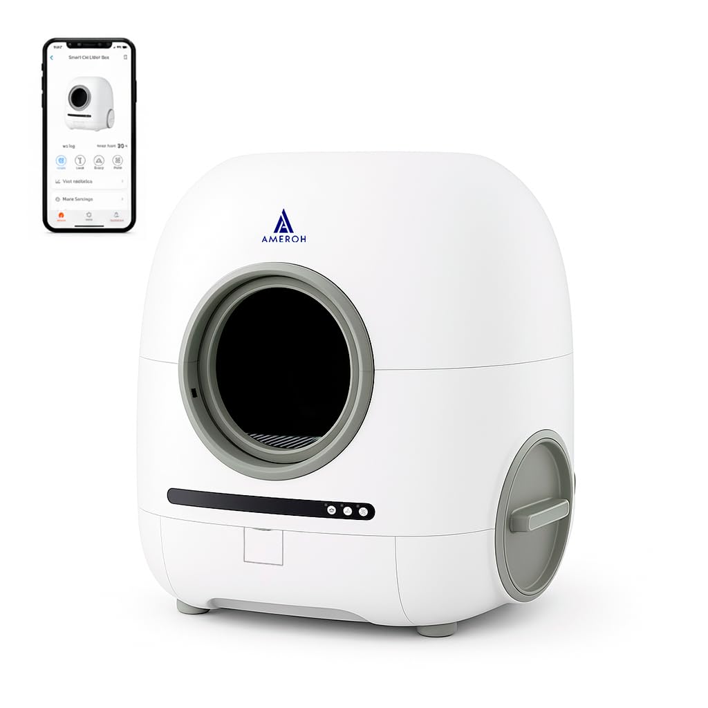 Litière chat autonettoyante connectée avec système de sécurité X-Sense haut de gamme