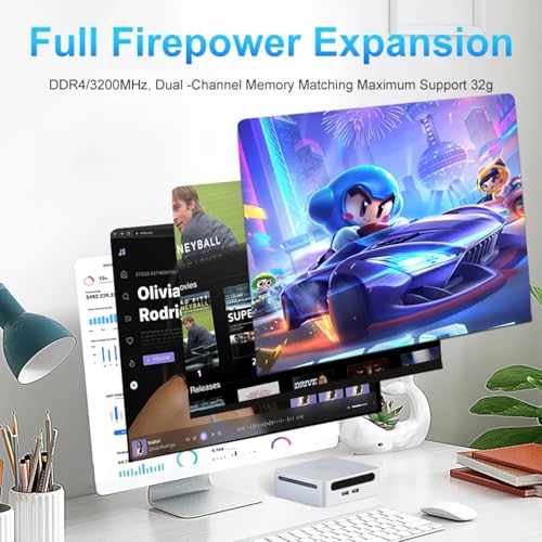 Image of Mini PC AMD Ryzen 7 5800H Mini Computers Up to 4.4GHz 8c /16t, 32GB DDR4, 1TB SSD & M.2 NVME, Gaming PC with Wifi6 /BT5.2, Gaming /Office /Design