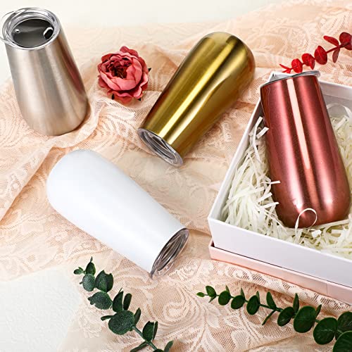 20 Pcs 6 Oz Inspirational Gifts Champagne Tumblers Bulk Double Insulated Wine Tumbler With Lid Straw Steel Cocktail Cup Champagne Glasses For Teacher Coworker Employee Birthday Gift (Colorful) #TOP3