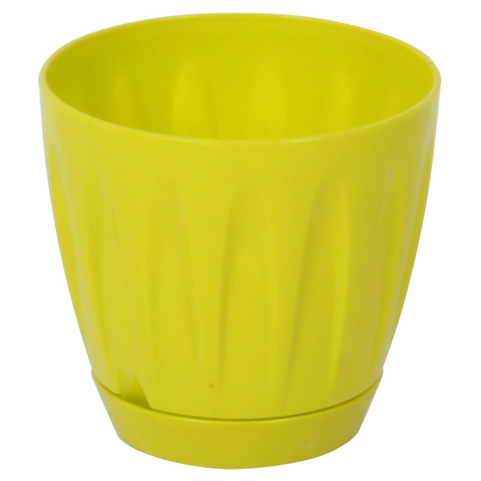 Jolie Max Round Flower Plant Pot. (22 L) Large Round Flower Pot. Self Saucer Pot. (Light Green)